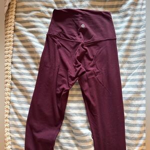LIKE NEW Lululemon Align Leggings Ribbed Burgundy Size 2